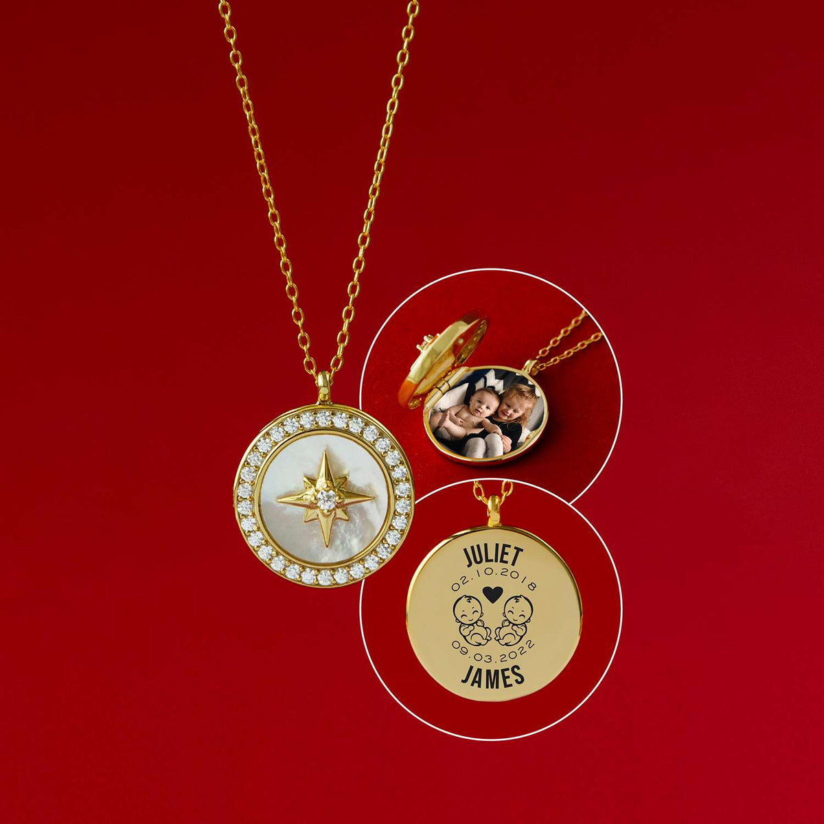 LUNA LOCKET | Two Babies | Sterling Silver - MILA CANTES